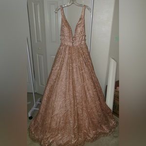 Jovani Rose Gold Prom Dress